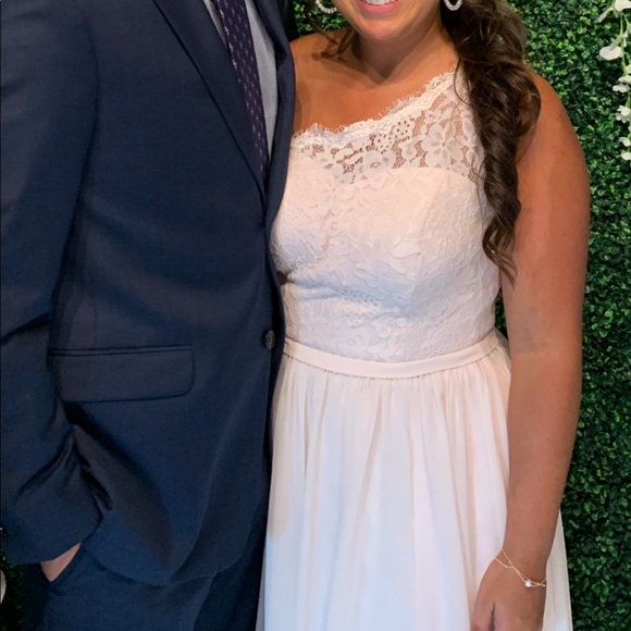 Azazie Demi Bridesmaid Dress - Rose Petal (VERY pale pink, almost cream/blush.) - Picture 2 of 10